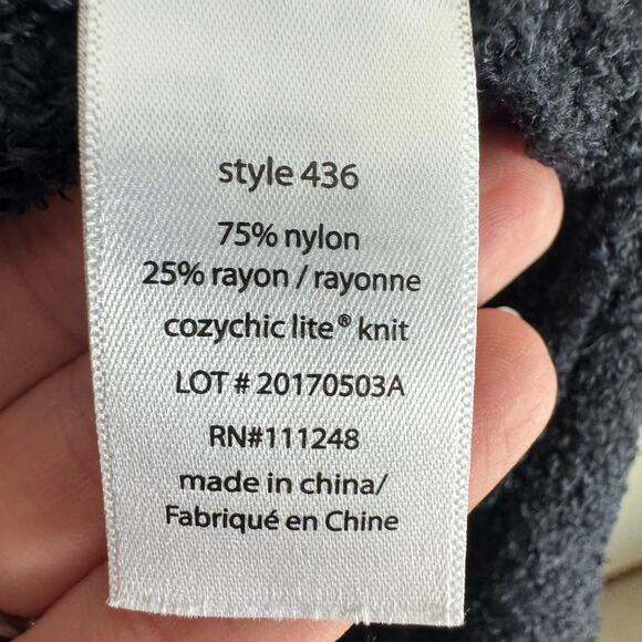 Barefoot Dreams Cozychic Lite Calypso Wrap Dark Gray Open Cardigan Size L XL - Picture 7 of 8